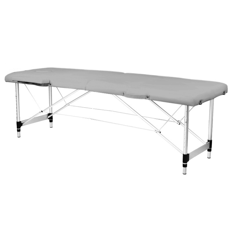 Opvouwbare massagetafel, aluminium, 2-delig, grijs, comfort