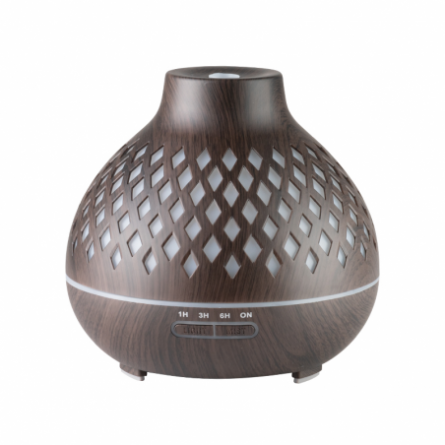 Aroma diffuser luchtbevochtiger spa 10 donker hout 400ml + timer