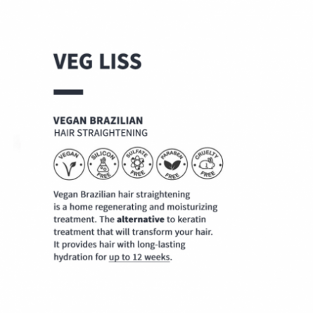 ALTERLOOK PROFESSIONAL VEG LISS Vegan Brazilian hair straightening 120ml + 30ml
