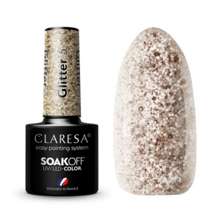 CLARESA Hybride nagellak GLITTER 3 -5g