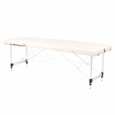 Opvouwbare massagetafel, aluminium comfort, 3-delig crème