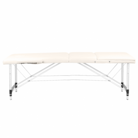 Opvouwbare massagetafel, aluminium comfort, 3-delig crème