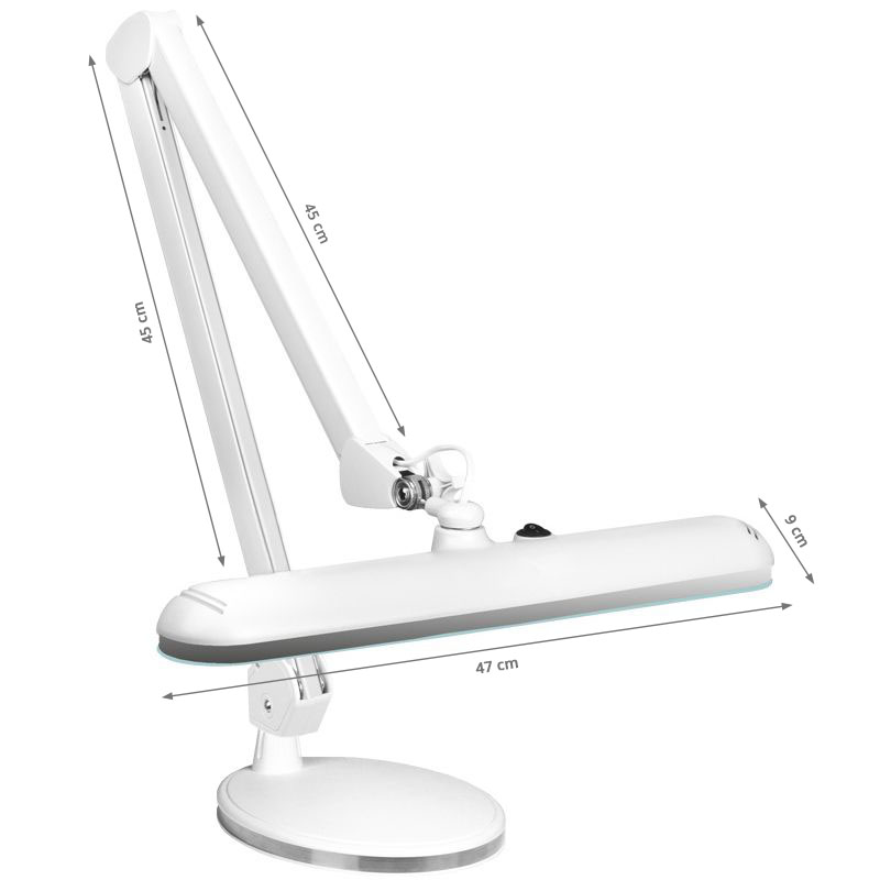 Elegante 801st LED werkplaatslamp met standaard witte lampvoet