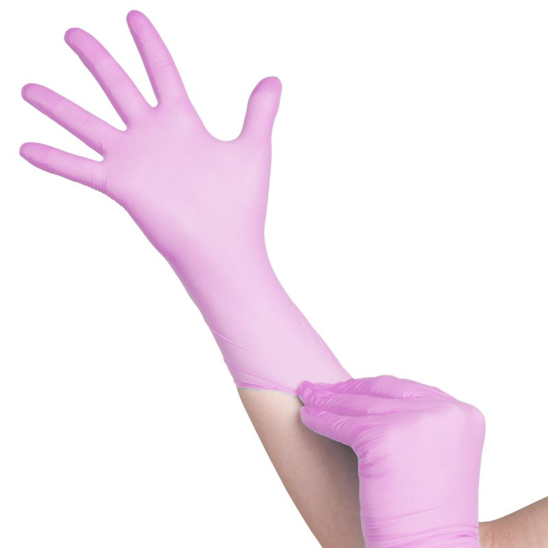 All4med diagnostische disposable nitril handschoenen roze p