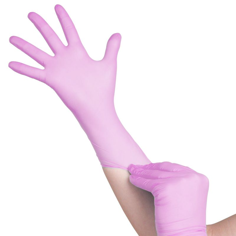 All4med diagnostische disposable nitril handschoenen roze m