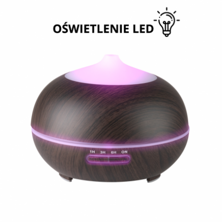 Aroma diffuser luchtbevochtiger spa 06 donker hout 400ml + timer