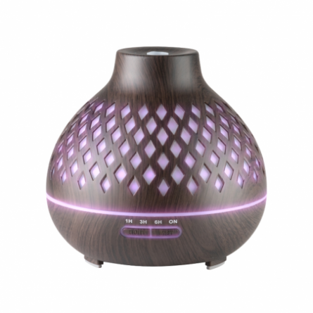 Aroma diffuser luchtbevochtiger spa 10 donker hout 400ml + timer