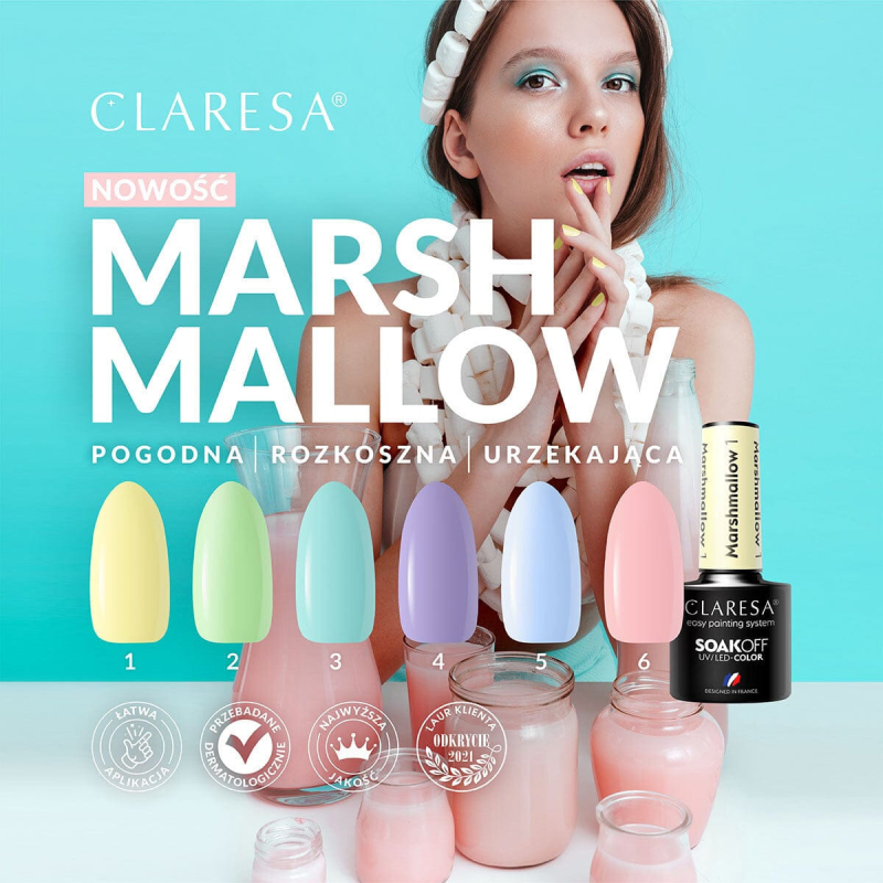 CLARESA hybrid polish MARSHMALLOW 2 5g