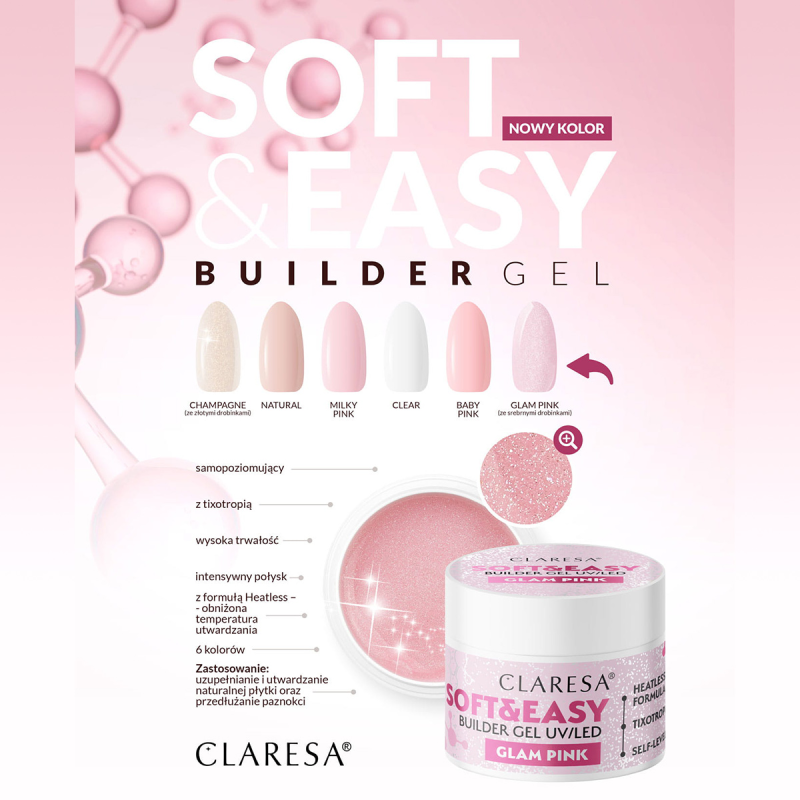 Claresa bouwgel Soft&Easy glam roze 12 g
