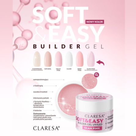 Claresa bouwgel Soft&Easy glam roze 45g