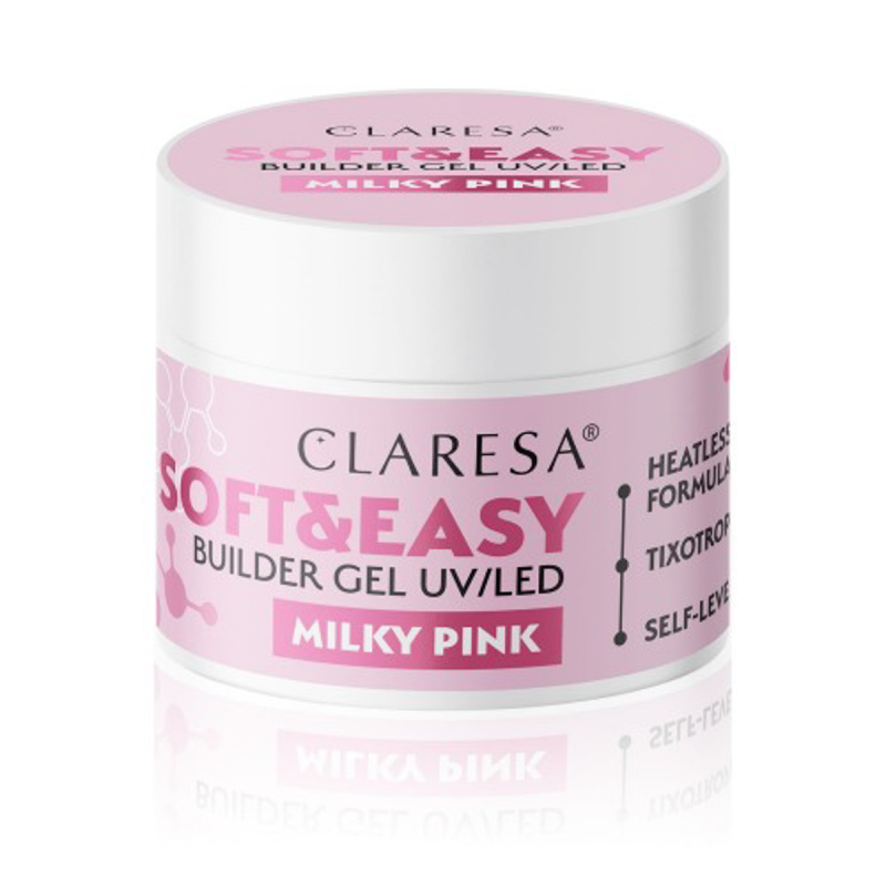 Claresa bouwgel Soft & Easy gel melkachtig roze 45g