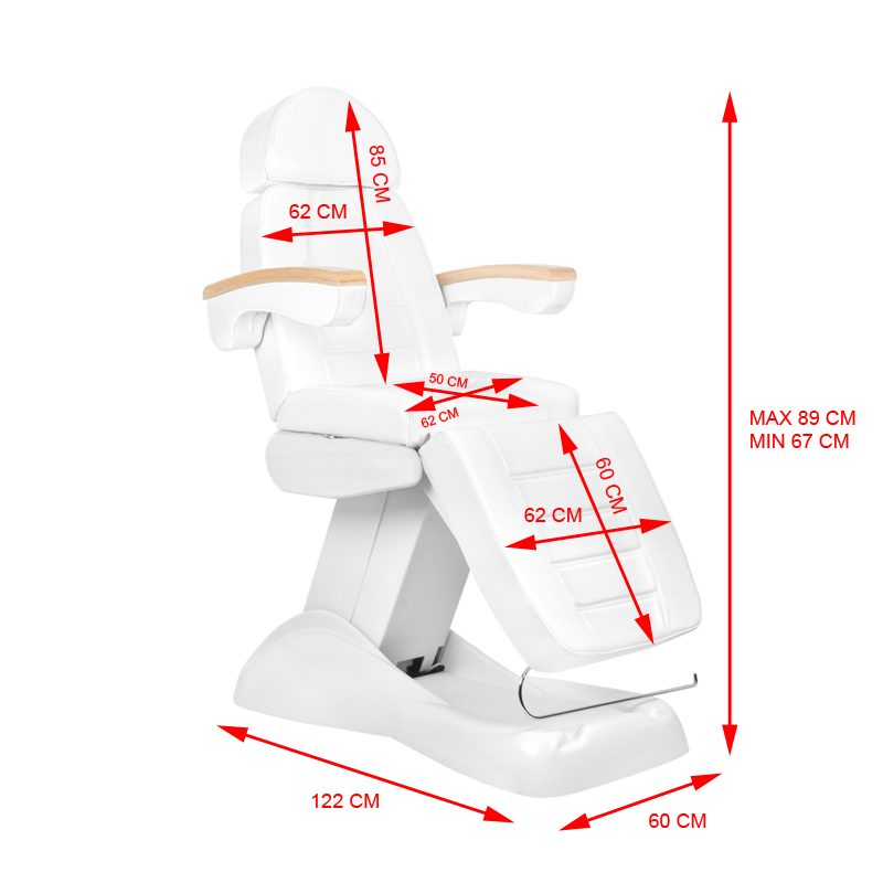 Elektrische Behandelstoel Lux 3 Motoren Wit