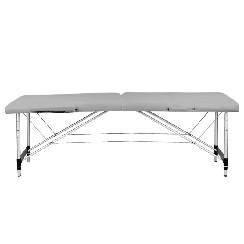 Opvouwbare massagetafel, aluminium, 2-delig, grijs, comfort