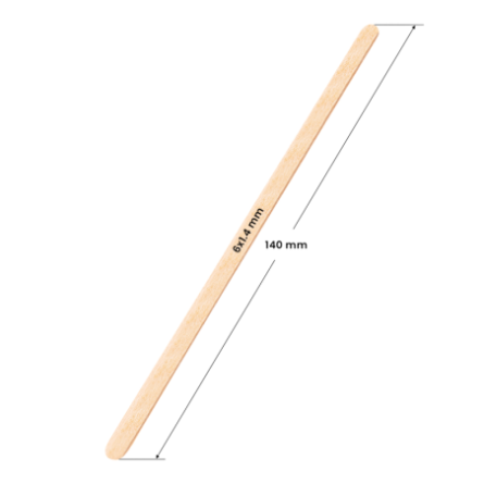 Houten spatel, klein 140x6x1.4mm - 150 stuks