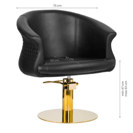 Gabbiano kappersstoel Wersal goud zwart